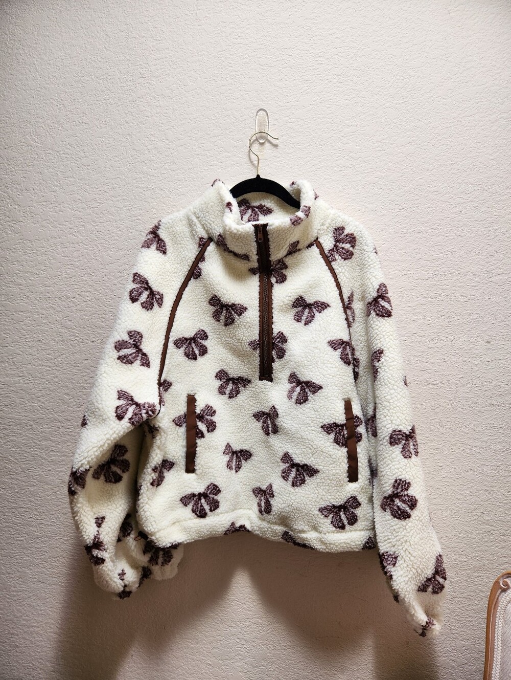 Talulah Half Zip Bow Pullover Medium